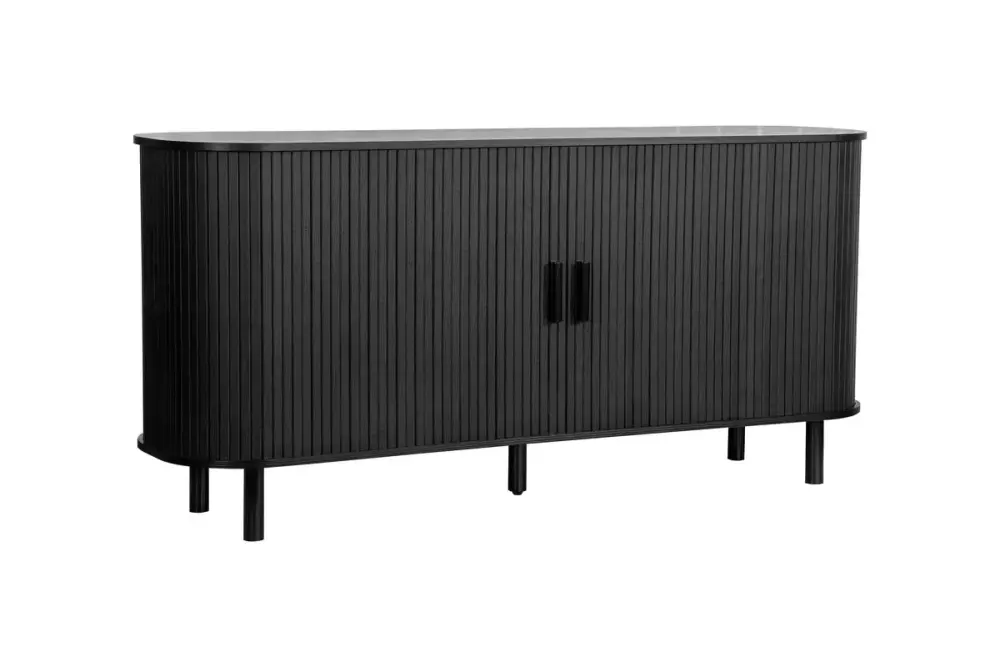 Axel 2 Door Fluted Sideboard Black 160cm