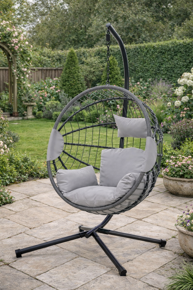 Hanging Egg Chair for Indoor and Outdoor - Light Grey