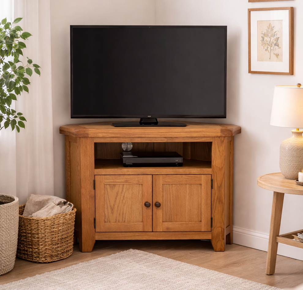 Oak Corner TV Unit 80cm