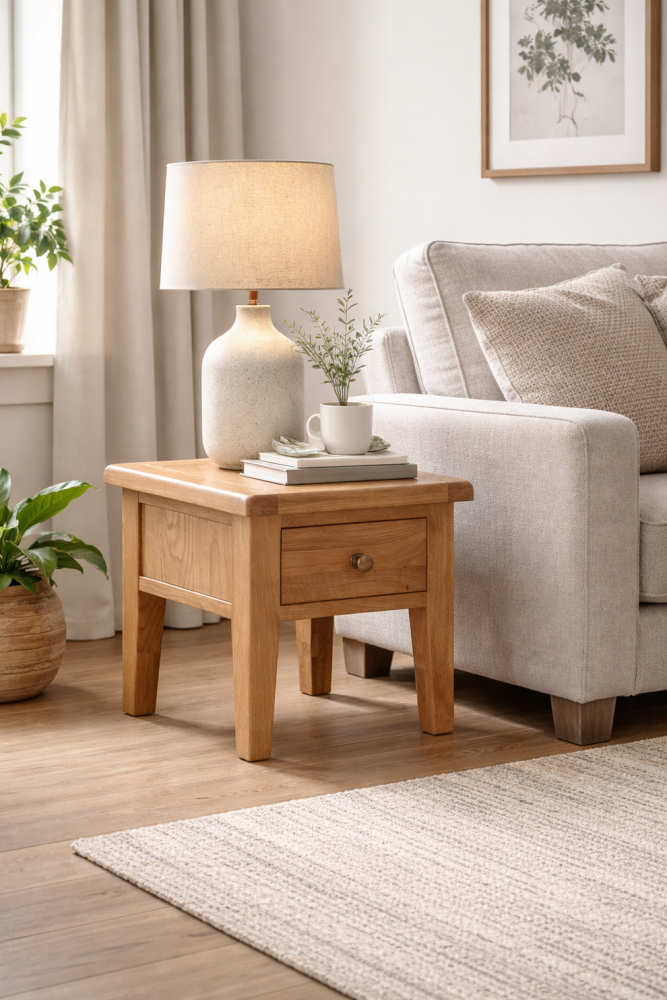 Oak Lamp Table 55cm x 55cm x 50cm high