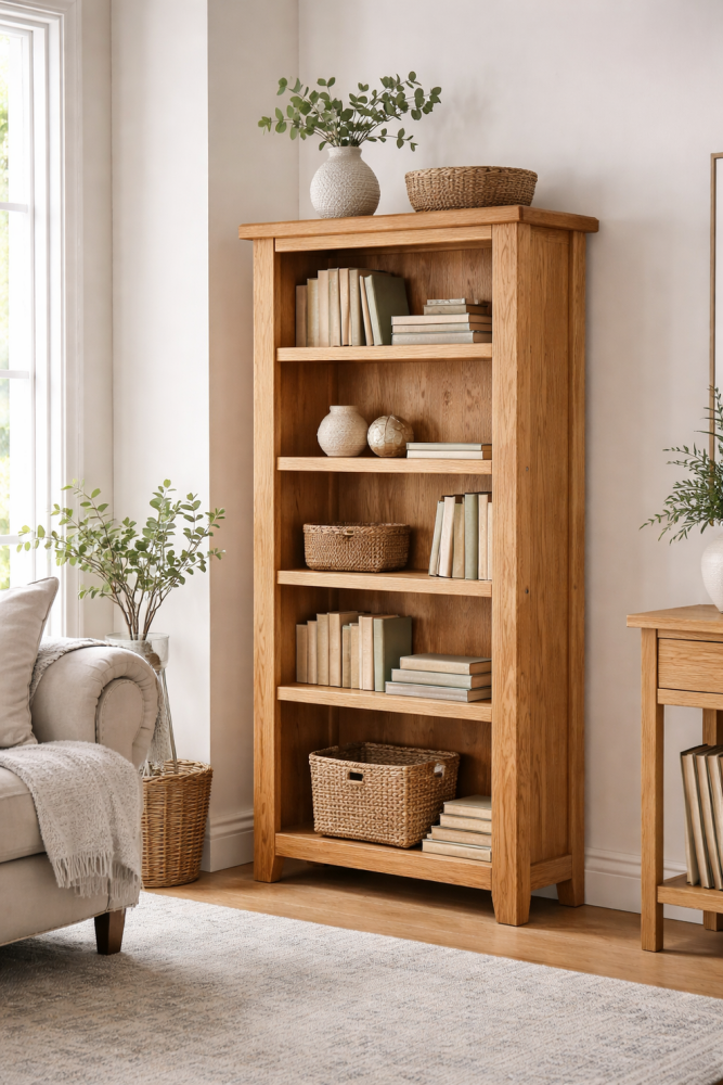 Oak Bookcase large 80cm x 32cm x 180cm