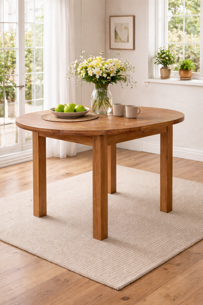 Oak Extending Dining Table - 110cm  extends to 150cm