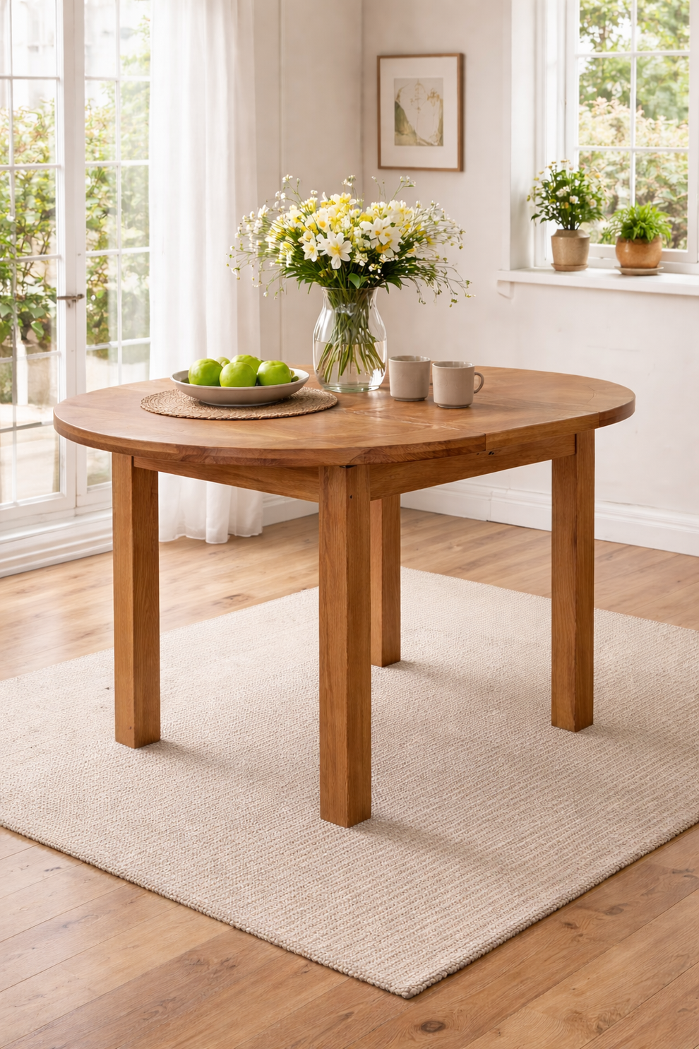 Oak Extending Dining Table - 110cm  extends to 150cm