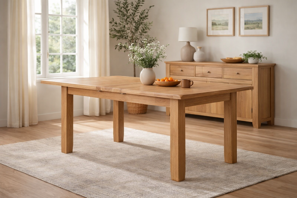 Oak Extending Dining Table - 140cm  extends to 180cm