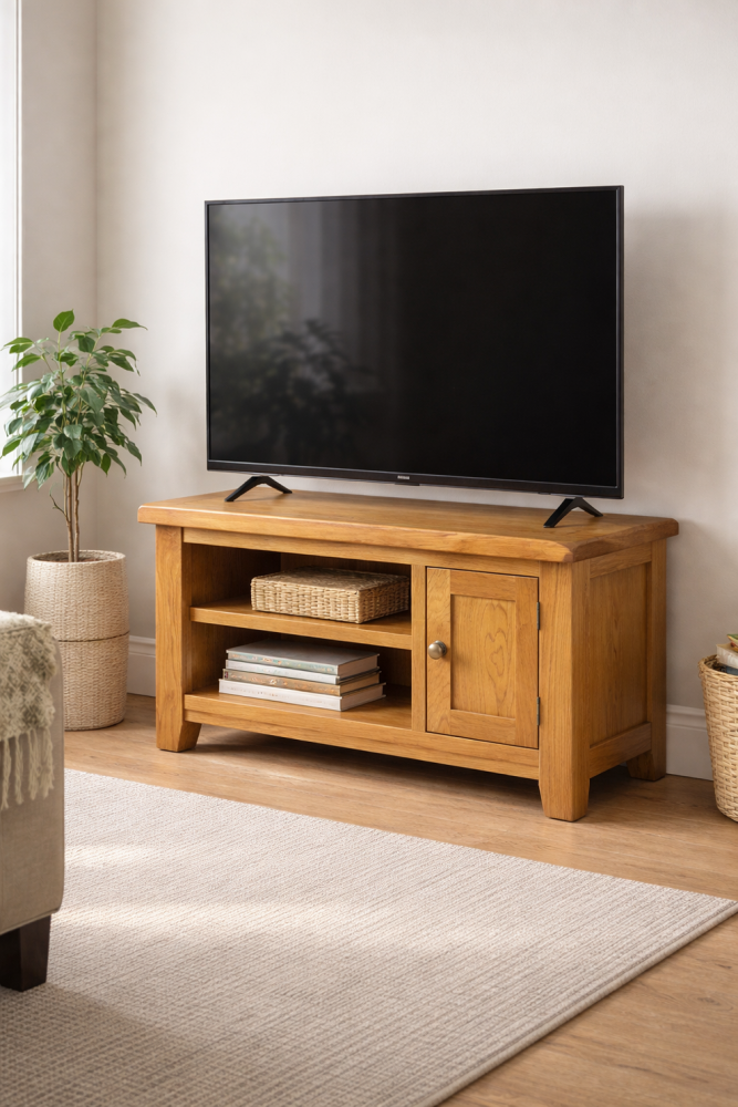 Oak TV Unit 91cm