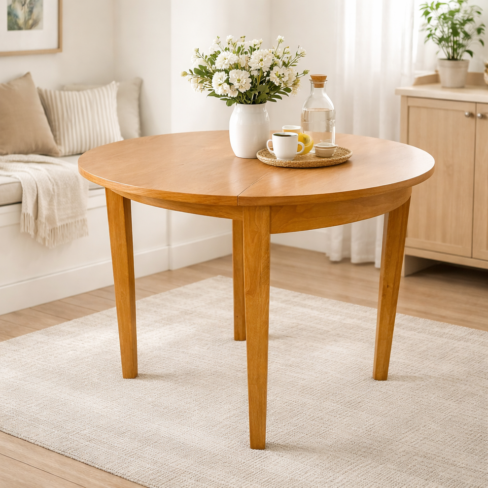 Oak Half Moon Dining Table 92cm x 75cm high