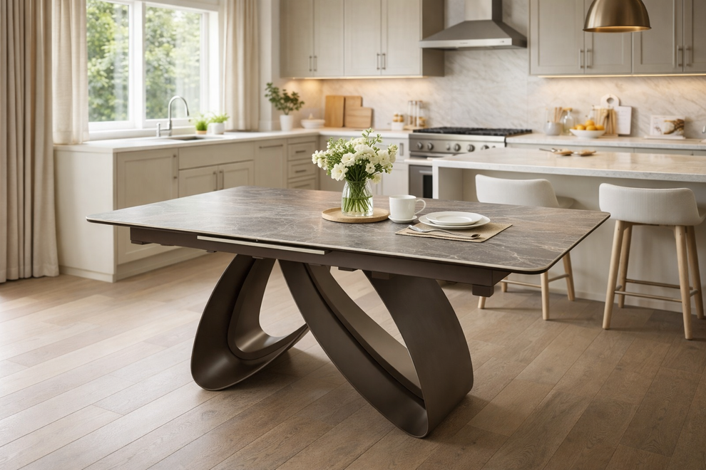 Cheshire Ceramic Top  1.2m-1.5m Extending Dining Table