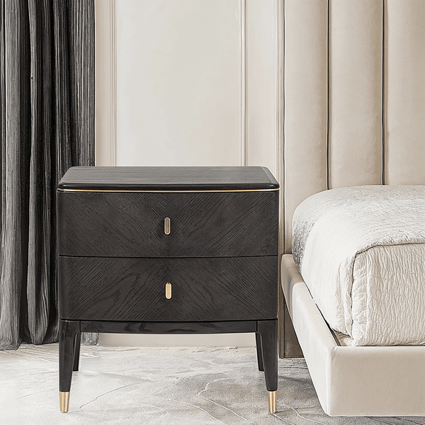 Diletta 2 Drawer Bedside Table  Ebony