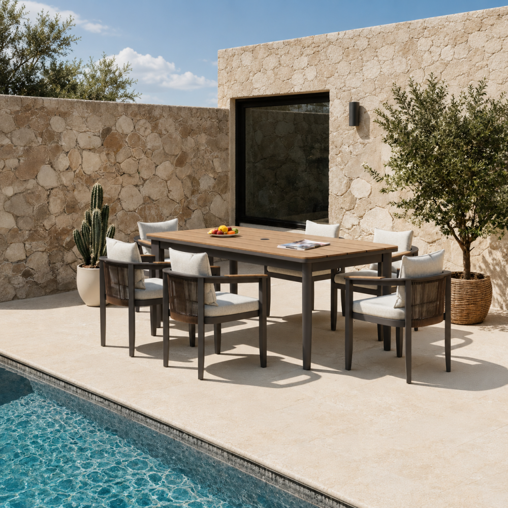 Hemera Outdoor 6 Seater Dining Set