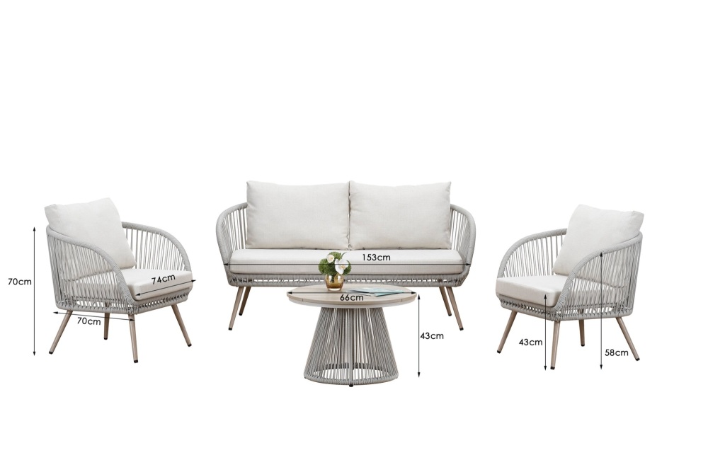 Cove Outdoor Lounge Set - Natural - 4 Seater