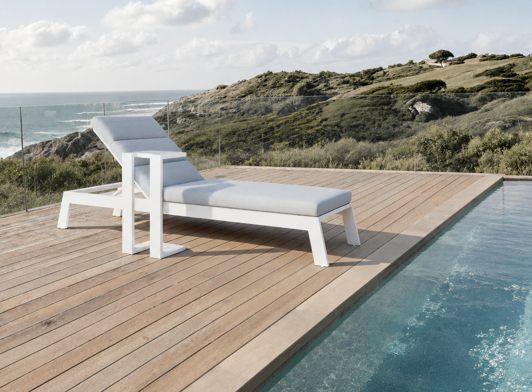 Dasia Outdoor Sun Lounger - White