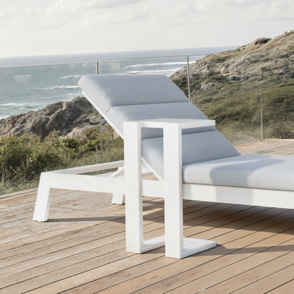 Dasia Outdoor Sun Lounger - White