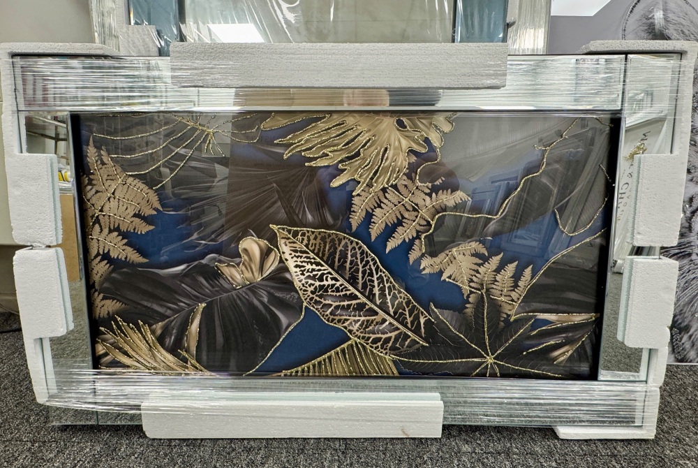 Mirror framed "gold Leaves" Wall Art in stock