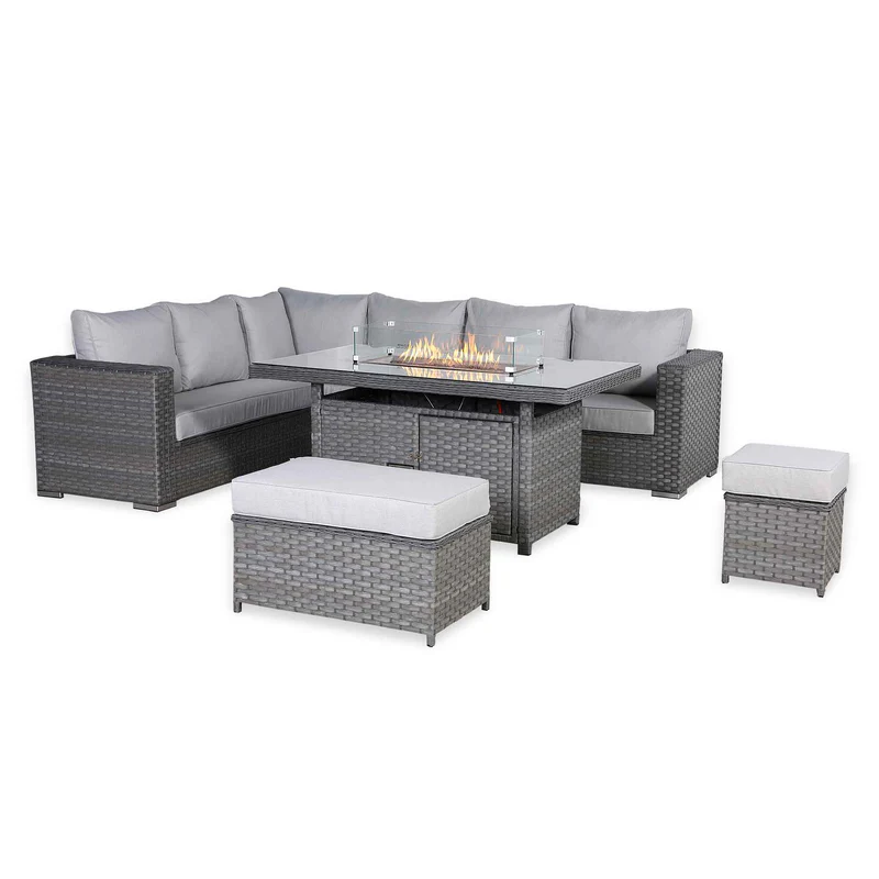 Corner Dining Set With Fire Pit Table
