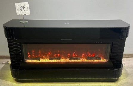 New Black curve Mirrored Fire TV Media Unit with Bluetooth