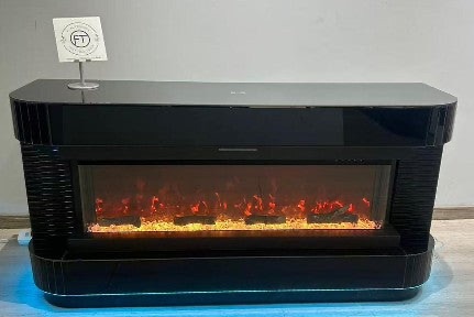 New Black curve Mirrored Fire TV Media Unit with Bluetooth