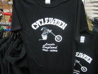 Cycle Haven T Shirts available Med, Large,  Black with White Print 