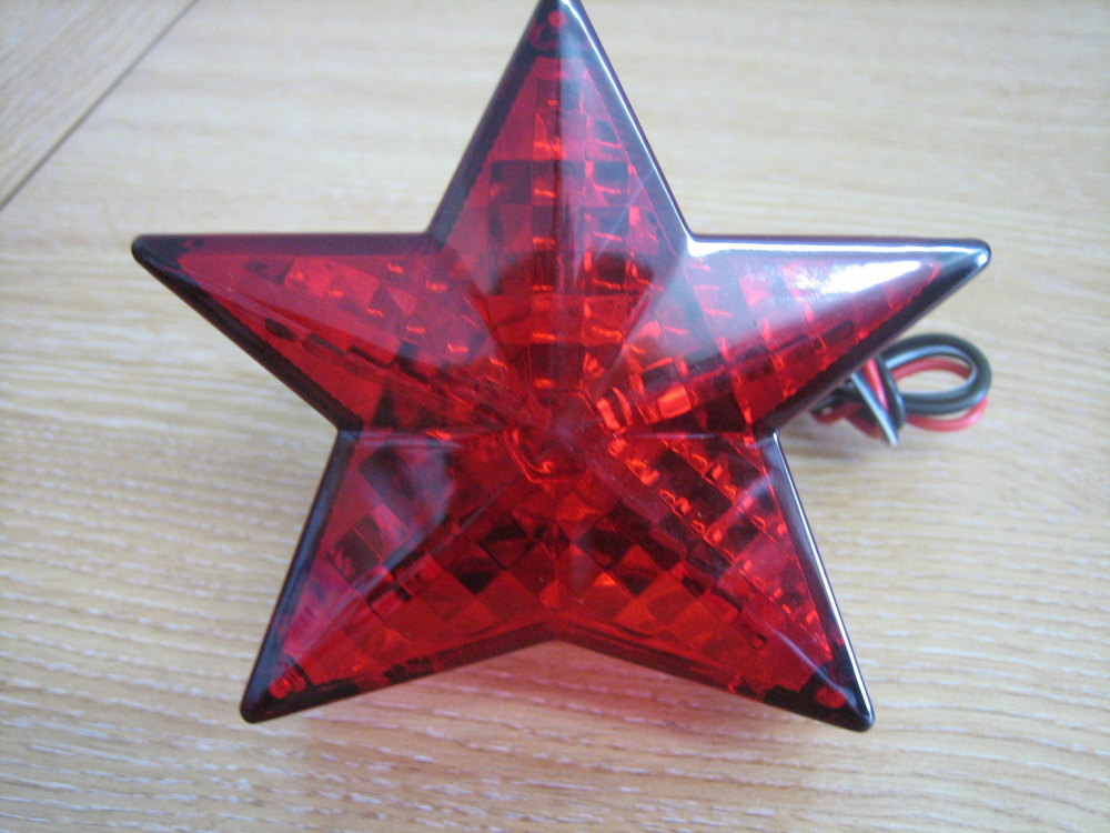 Star Tail Light Red Plastic Harley Custom Bobber