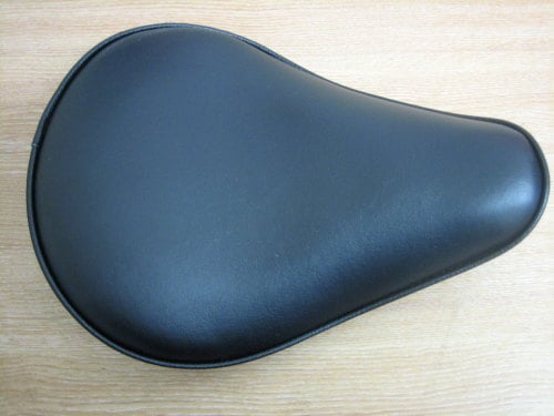 Black Solo Seat Plain 4cm Thick Universal Harley Bobber. Cycle Haven 