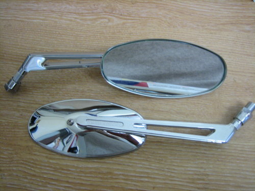 1 pair Oval Chrome Mirrors 5