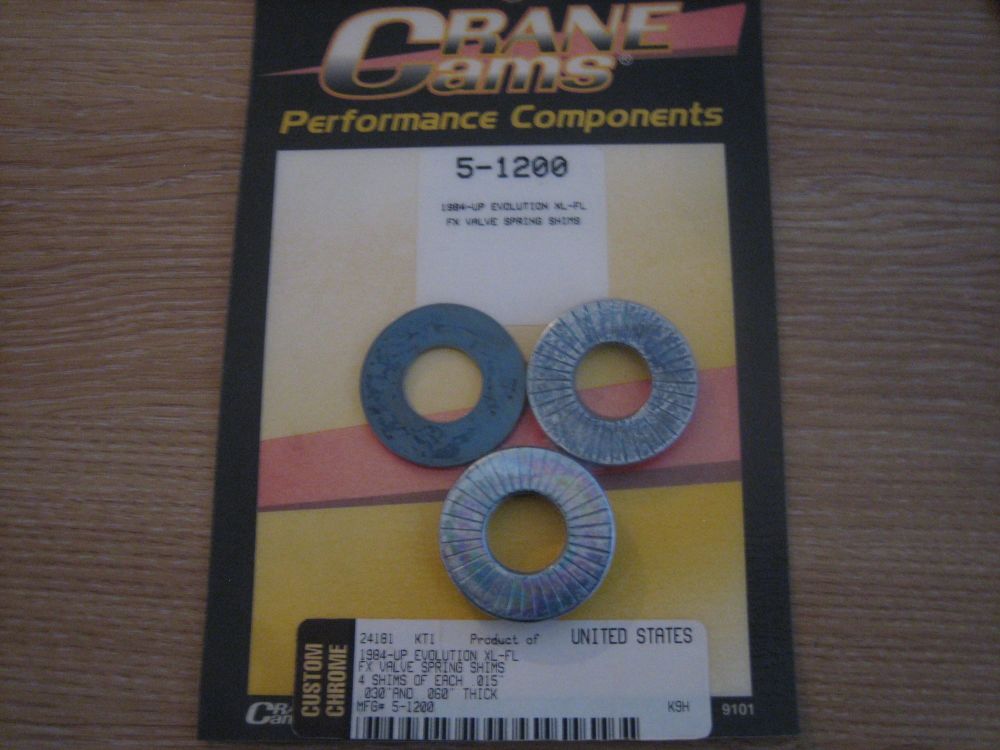 CRANE Valve Spring Shims Fits 1984up Evo, XL, FL, FX 4 Shims of Each