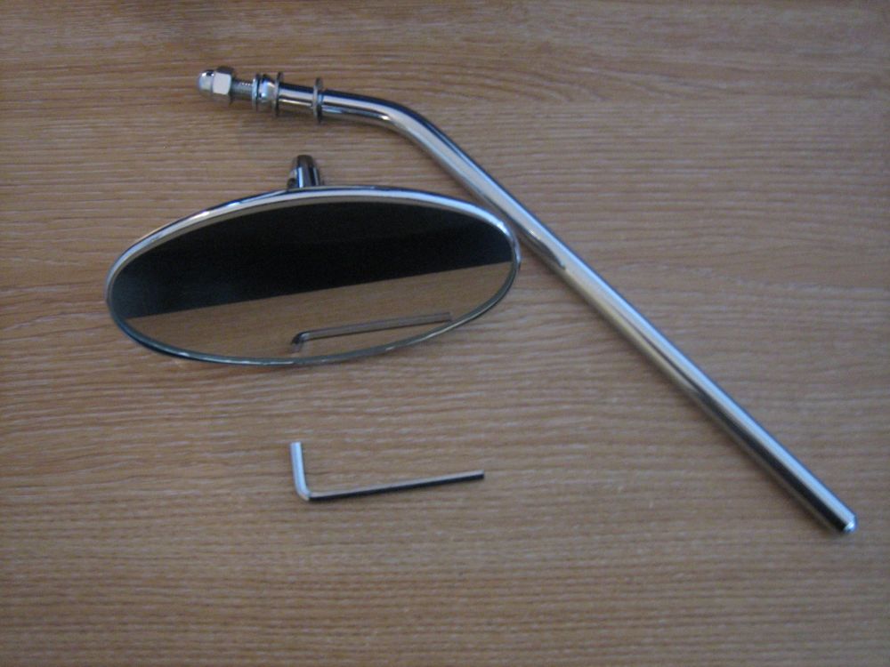 Chrome Oval Mirrors Long Stem Fits Left or Right Harley Davidson SOLD Each