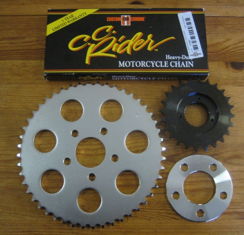 Big Twin... most models from 86up Trans 24T sprocket + 48T rear + 120 Link 