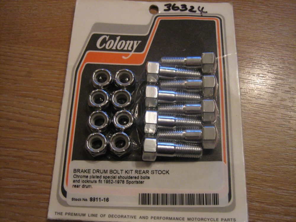 Brake Drum Bolt Kit Rear Stock Fits 5278 XL Models with Rear Drum 5/16