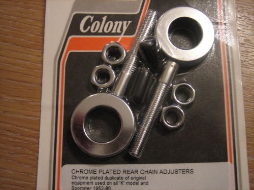 Chrome Rear Chain Adjusters Duplicate of OEM used on all `K` Models and Spo