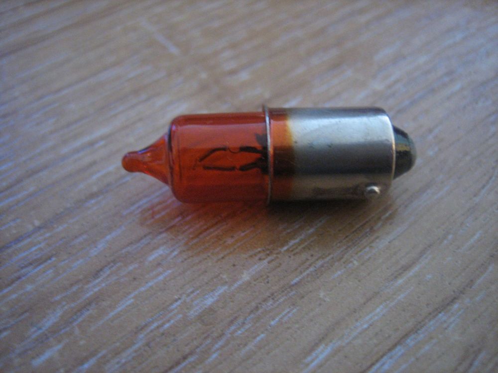 Indicator Bulb Amber Lens 28mm long x 9mm wide