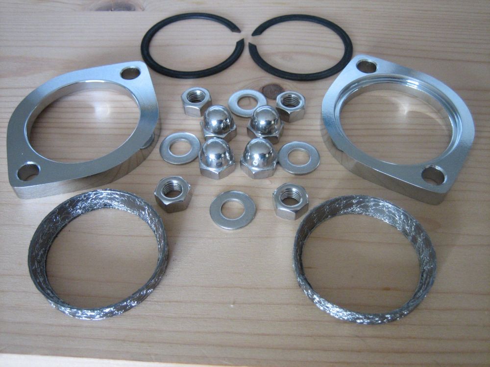 Exhaust Flange Kit * STAINLESS STEEL FASTENERS * with CONE gaskets