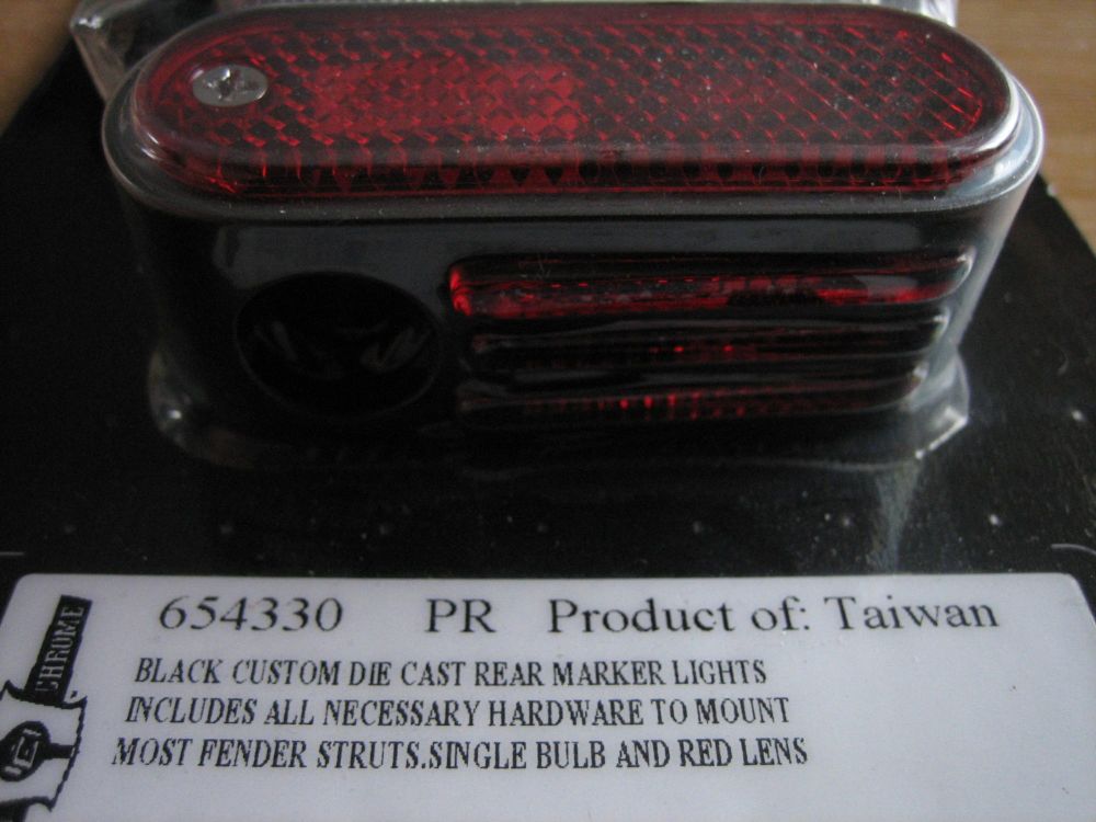 Rick Doss " BLACK " RED Lense REAR Marker Lights ( NOT indicators ) 1pr