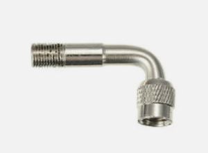 Right angle tire valve extension chrome