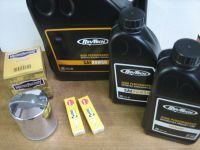EVO Big Twin MINERAL OIL Service Kit for Harley Davidson Softail, FXR Oil/Chrome Oil Filter /Spark Plugs 