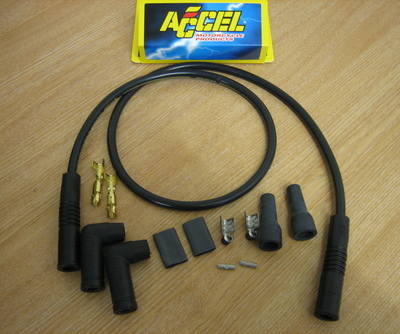 Accel 300+ Universal 2 Plug Wire kit ..Points or Electronic - Fits Harley