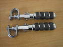 Chrome Comfort Clamp on Universal Foot Pegs Custom Bobber Trike Cycle Haven