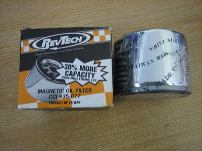 Rev-Tech Chrome Short Filter Fits Harley Davidson
