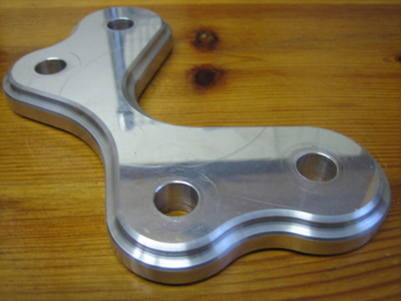 Springer Handle bar adapter plate 42mm pullback Triple cut outer radius top