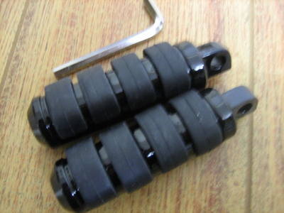 Foot Pegs Black Fits Harley Davidson Vibra-Kushion Small Male Mount Cycle H