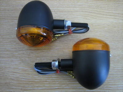 Bullet Black Round Indicator Light. Cycle Haven Fits Harley, Custom, Bobber