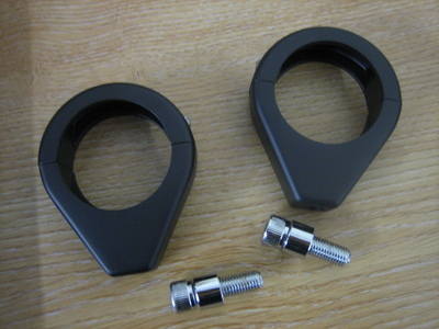 Turn Signal Black 41mm Relocation kit Fork Clamps - Cycle Haven for Harley 