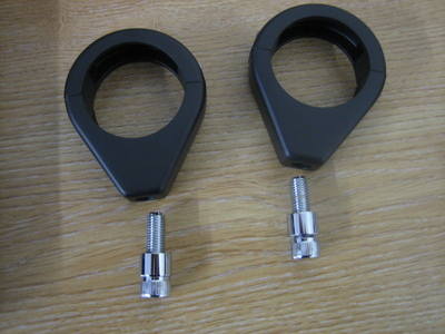 Turn Signal Black 39mm Relocation kit Fork Clamps - Cycle Haven for Harley