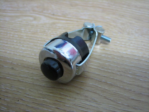 Horn Button Chrome & Black Fits to 7/8