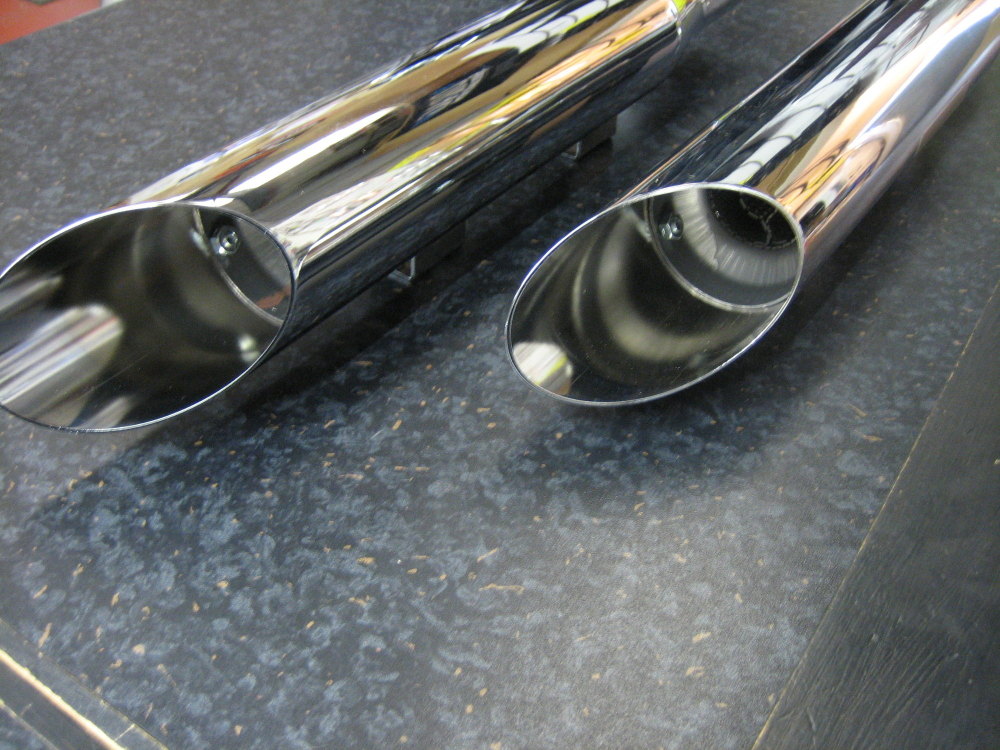 Slash Cut Mufflers Chrome 3" HPPlus Fits Sportster 04E15 Harley