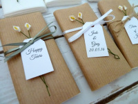 Calla lily/Kraft paper personalised wedding tissues