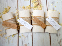 Hessian and lace personalised pocket tissues
