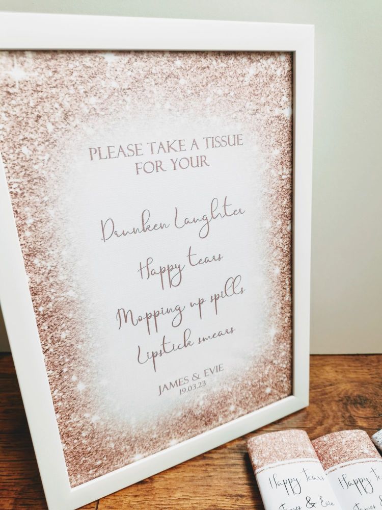 Sign for Wedding Tissues