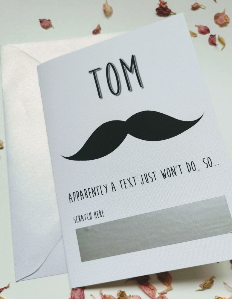 Will you be my best man card with scratch card , moustache