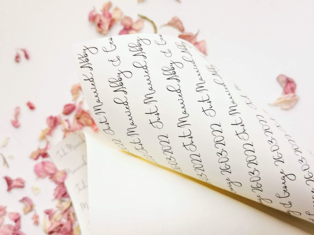 Personalised confetti cone repeat wording