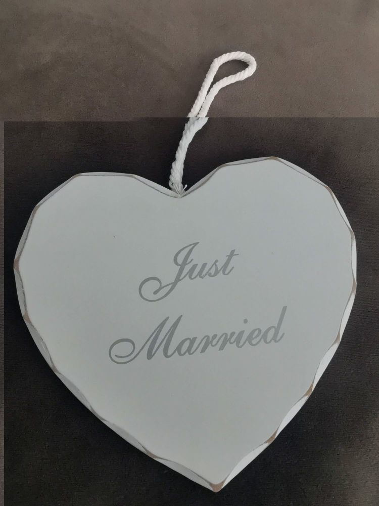 Just Married hanging heart